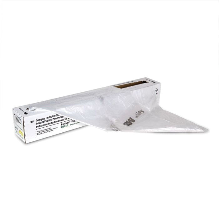 3M Products 06742 Overspray Protective Sheeting, 20 ft W x 250 ft L, Plastic, Clear