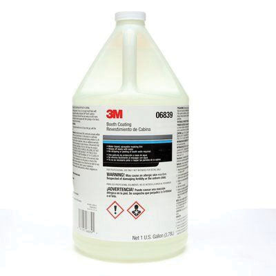 6839 Booth Coating 1 gal Clear Liquid Water-Based Protective Film for Paint Booth Walls