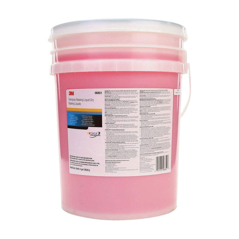 3M Products 06851 Overspray Masking Liquid-Dry, 5 gal Pail, 32 g/L VOC — Red — view 3