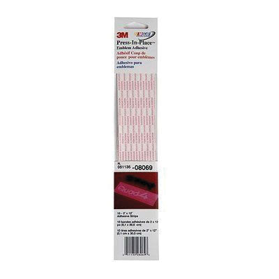 3M Products 08069 Transfer Press-In-Place Emblem Adhesive, 2 x 12 in, Liquid, Clear