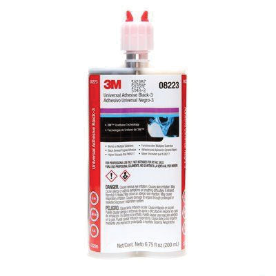 3M Products 08223 2-Part Universal Adhesive, 200 mL Dual Syringe Cartridge, Paste, Black, 1 to 1.2,