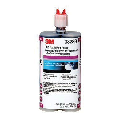 3M Products Automix 08239 Plastic Part Repair, 200 mL Cartridge, Paste, Black, 1 to 1.2, 50 sec Appl