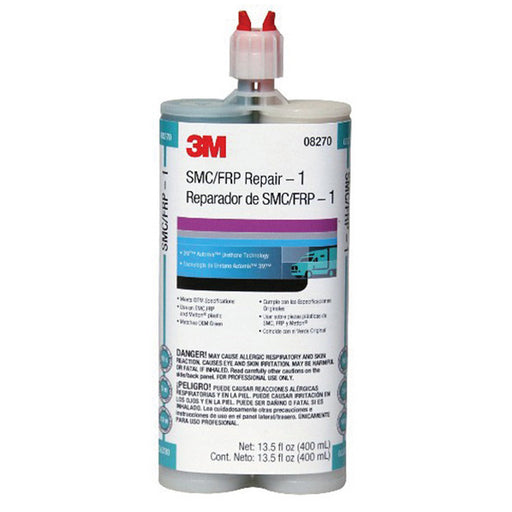 3M Products 08270 2-Part Repair Adhesive, 400 mL Cartridge, Liquid/Viscous, White/Dark Green, 10 min