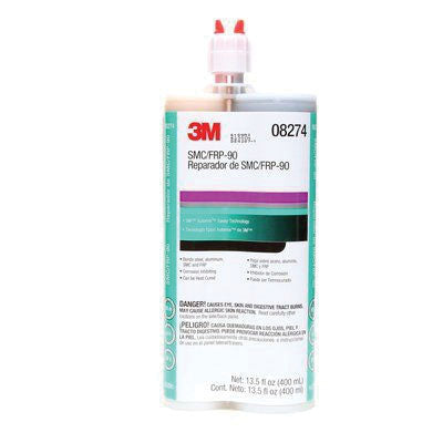 3M Products 08274 2-Part Repair Adhesive, 400 mL Dual Cartridge, Viscous Liquid, Black, 1.2, 90 min