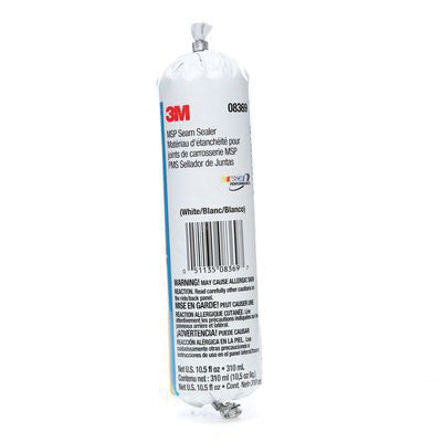 3M Products 08369 Seam Sealer, 310 mL Flex-Pack, Paste, White, 1.68, 5 to 10 min Application, 24 hr
