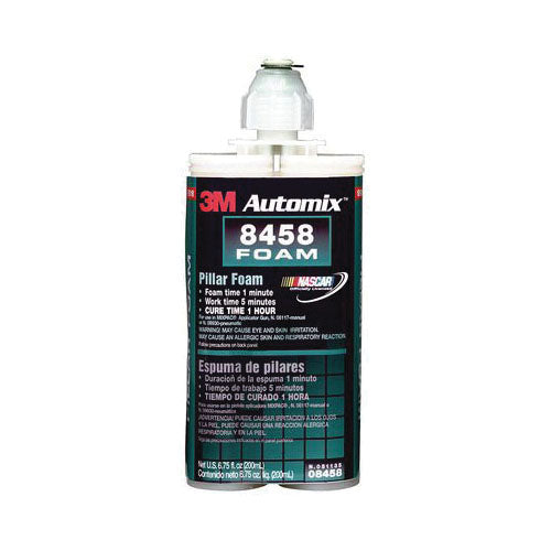 3M Products Automix 08458 Rigid Pillar Foam, 200 mL Cartridge, Liquid, Yellow, 1.24, 1 hr Curing
