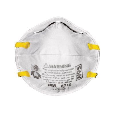 3M Products 08654 8210 Series Disposable Performance Respirator, N95 Filter Class, NIOSH Approved (Y