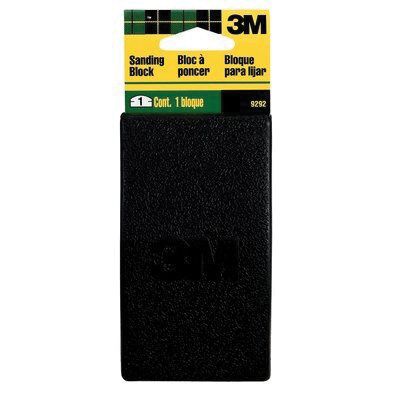 09292 Sanding Block, 5 in Dia L x 1-1/4 in W, Rubber — Black