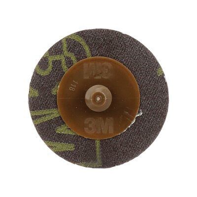 3M Roloc 11412 361F Series Grinding Disc, 1 in Dia, 36 Grit, Aluminum Oxide Abrasive, 25000 rpm, Bro