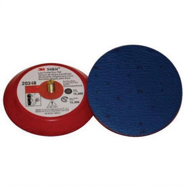 3M 20348 203 Series Regular Low Profile Disc Pad, 3 in Dia, 1/4 in - 20 TPI Arbor, PSA Attachment — view 2