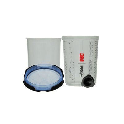 3M Large Spray Cup Liner Kit 26325 - 850 mL with 50 lids, 50 liners, 32 sealing plugs and reusable