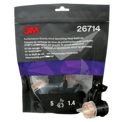 3M Products 26714 Atomizing Head Refill Kit, 1.4 mm Size, Orange, Use With: 3M 26832 HVLP Gravity Sp