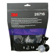 3M Products 26716 Atomizing Head Refill Kit, 1.6 mm Size, Purple, Use With: 3M 26832 HVLP Gravity Sp