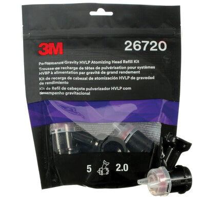 3M Products 26720 Atomizing Head Refill Kit, 2 mm Size, Red, Use With: 3M 26832 Performance HVLP Gra