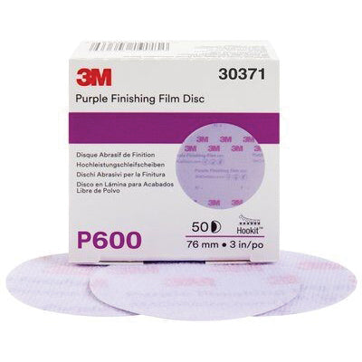 3M Products 30371 260L Series Abrasive Disc, 3 in Dia, P600 Grit, Hook and Loop, Purple