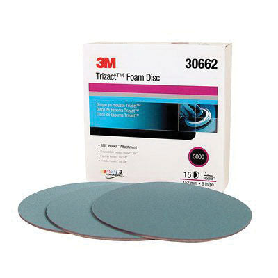 3M Products Trizact 30662 443SA Abrasive Disc, 6 in Dia, 5000 Grit, Foam Abrasive, Blue — view 2