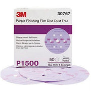 3M Products 30767 260L Series Dust Free Abrasive Disc, 6 in Dia, P1500 Grit, Hook and Loop, Purple — view 2