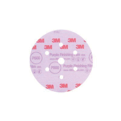 3M Products 30770 260L Series Dust Free Abrasive Disc, 6 in Dia, P800 Grit, Hook and Loop, Purple — view 2
