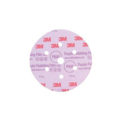 3M Products 30771 260L Series Dust Free Abrasive Disc, 6 in Dia, P600 Grit, Hook and Loop, Purple
