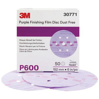 30771 Dust Free Abrasive Disc 6 in P600 Grit Purple Hookit Hook and Loop