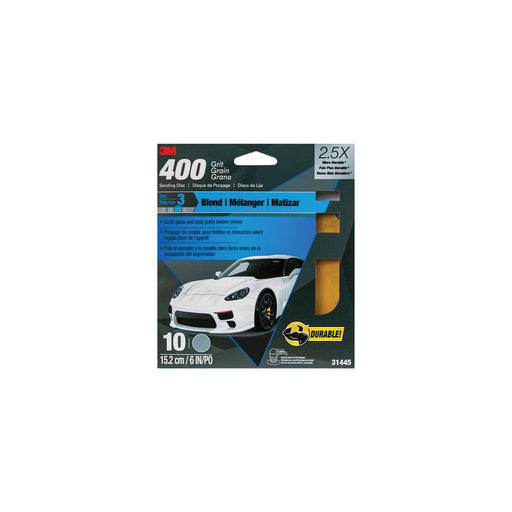 3M Products 31445 Sanding Disc, 6 in Dia, 400 Grit — Gold