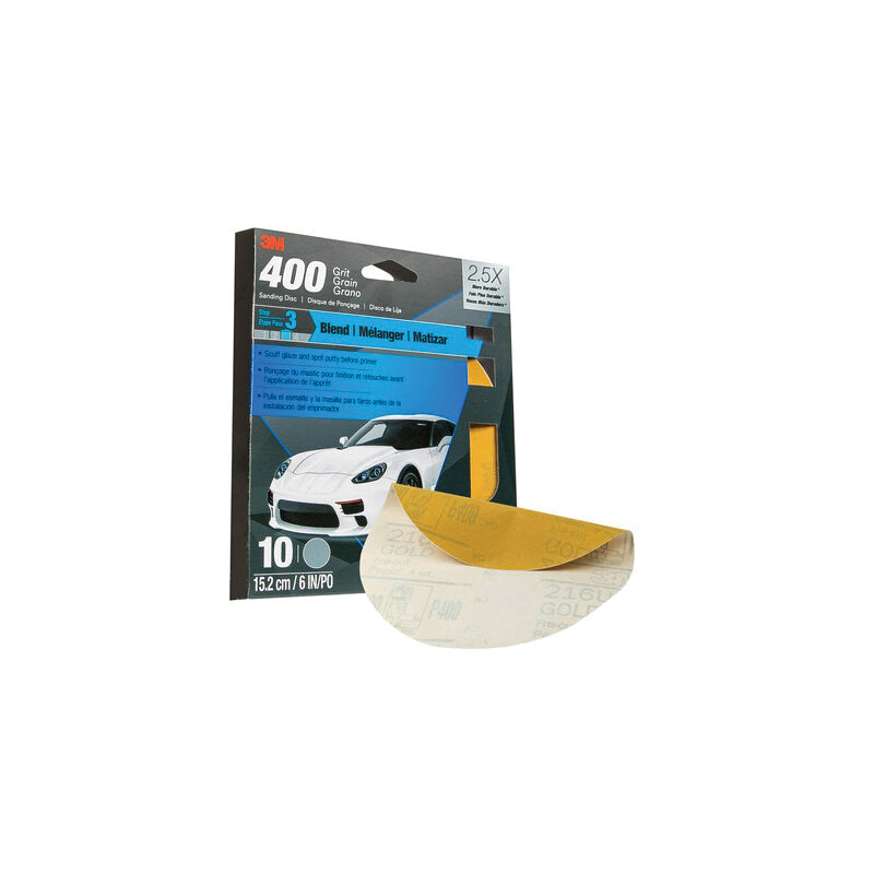 3M Products 31445 Sanding Disc, 6 in Dia, 400 Grit — Gold — view 2