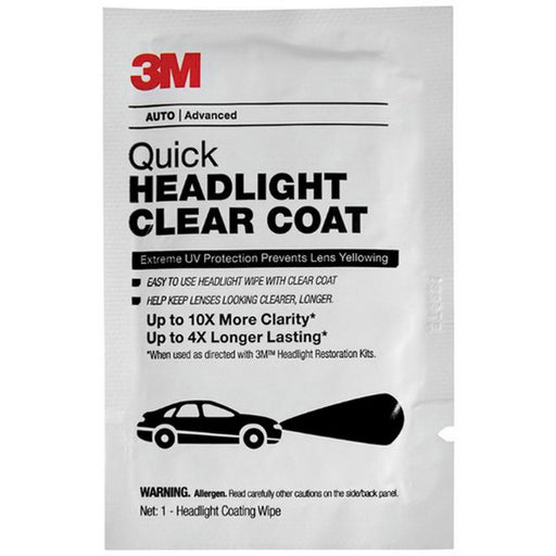 3M Products 32516 Quick Headlight Clear Coat Wipe, Milky White, Liquid