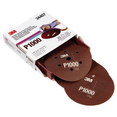 34407 Hookit Flexible Dust Free Abrasive Disc P1000 Medium Red 6 in with Hook and Loop Backing