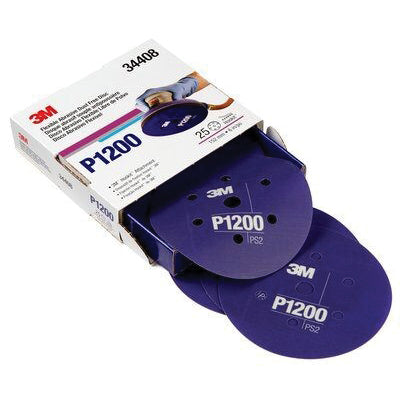 34408 270J Flexible Dust Free Abrasive Disc 6 in P1200 Purple Hook and Loop