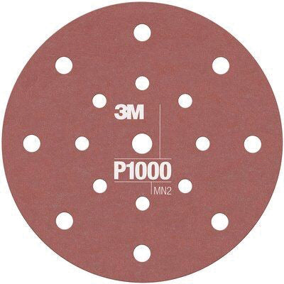 3M Products 34803 270J Series Flexible Dust Free Abrasive Disc, 6 in Dia, P1000 Grit, Hook and Loop,