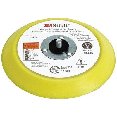 3M Products 35576 45 deg Disc Pad, 6 in Dia, 5/16 in - 24 TPI Arbor, PSA Attachment — Yellow — view 3