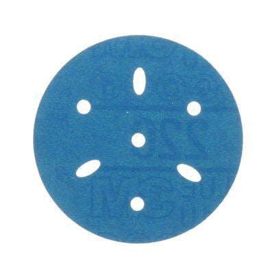 3M Products 36147 321U Series Multi-Hole Abrasive Disc, 3 in Dia, 220 Grit, Hook and Loop, Blue