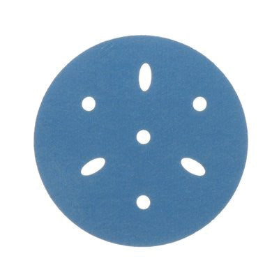 3M Products 36150 321U Series Multi-Hole Abrasive Disc, 3 in Dia, 320 Grit, Hook and Loop, Blue