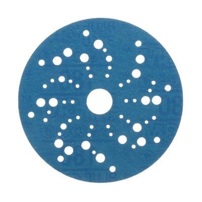 3M Products 36161 321U Series Multi-Hole Abrasive Disc, 5 in Dia, 180 Grit, Hook and Loop, Blue