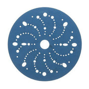 3M Products 36180 321U Series Multi-Hole Abrasive Disc, 6 in Dia, 320 Grit, Hook and Loop, Blue