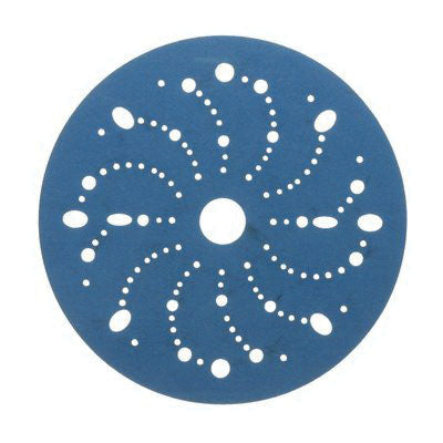 3M 36180 Hookit 6 in Multi-Hole Abrasive Disc 320 Grit Blue, Paper Backing