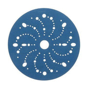 3M Products 36181 321U Series Multi-Hole Abrasive Disc, 6 in Dia, 400 Grit, Hook and Loop, Blue