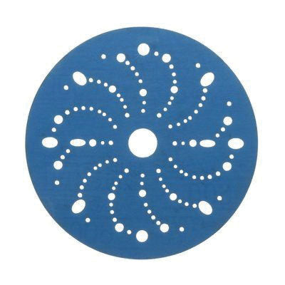 3M 36183 321U Series Multi-Hole Abrasive Disc, 6 in Dia, 600 Grit, Hook and Loop, Blue