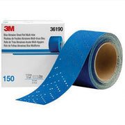 3M Products 36190 321U Series Multi-Hole Abrasive Sheet Roll, 2-3/4 in W x 13 yd L, 150 Grit — Blue — view 2