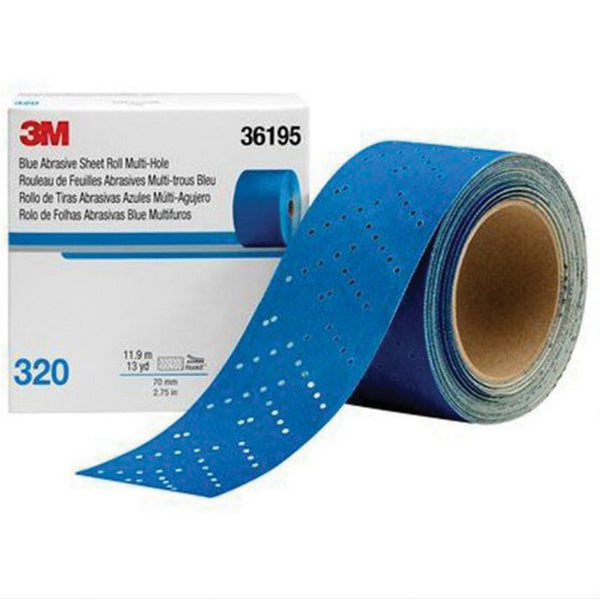 3M 36195 Hookit Multi-Hole Abrasive Sheet Roll 320 Grit 2-3/4 in Wide 13 yd Length