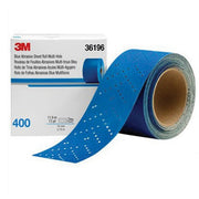 3M Products 36196 321U Series Multi-Hole Abrasive Sheet Roll, 2-3/4 in W x 13 yd L, 400 Grit — Blue — view 2