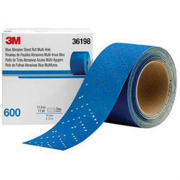 3M 36198 Hookit Multi-Hole Abrasive Sheet Roll 600 Grit 2-3/4 in Wide 13 yd Length