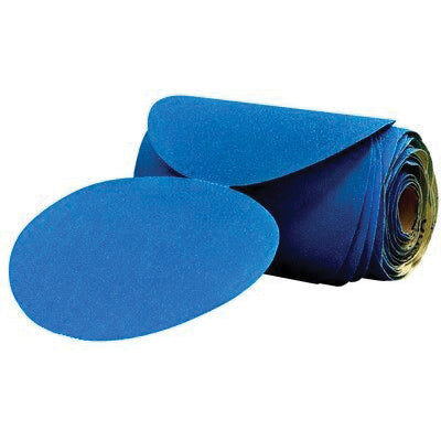 3M Products 36202 321U Series Abrasive Disc Roll, 6 in Dia, 80 Grit, PSA, Blue