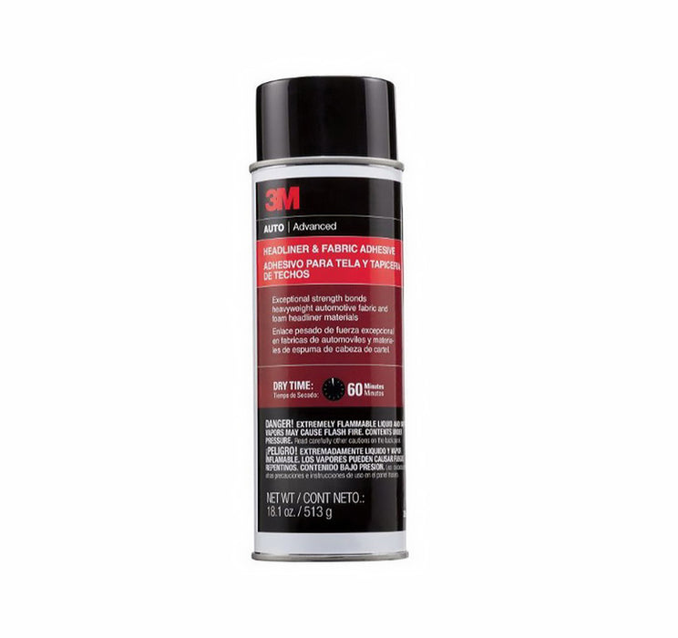 3M™ 38808 Headliner and Fabric Adhesive, 18.1 oz Aerosol Can, Aerosol, Transparent, 30 min Curing