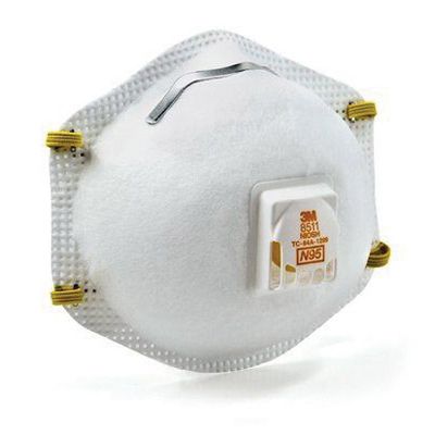 3M Products 54343 Molded Cup Particulate Respirator, Standard, N95 Filter Class, NIOSH Approved (Y/N — view 2