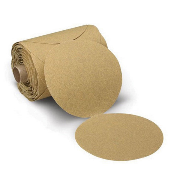 3M Products 55562 236U Series Abrasive Disc Roll, 6 in Dia, P120 Grit, PSA, Gold