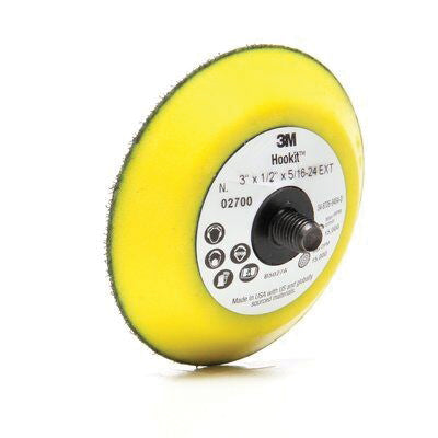 3M Products 55764 Regular Disc Pad, 3 in Dia, 5/16 in - 24 TPI Arbor, Hook and Loop Attachment