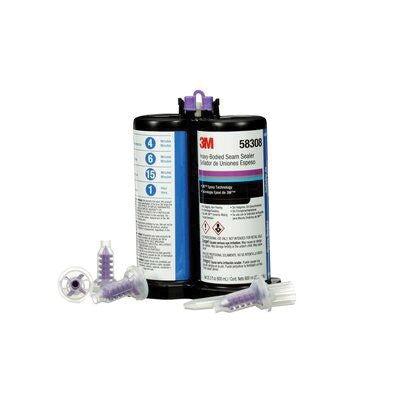 3M Products 58308 2-Part Heavy Bodied Seam Sealer, 600 mL Cartridge, Paste, Off-White/Black, 60 min