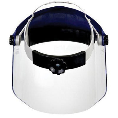 3M Products 82783 H8A Series Ratchet Headgear with Face Shield, Thermoplastic/Polycarbonate, Blue/Cl