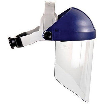 3M Products 82783 H8A Series Ratchet Headgear with Face Shield, Thermoplastic/Polycarbonate, Blue/Cl — view 4